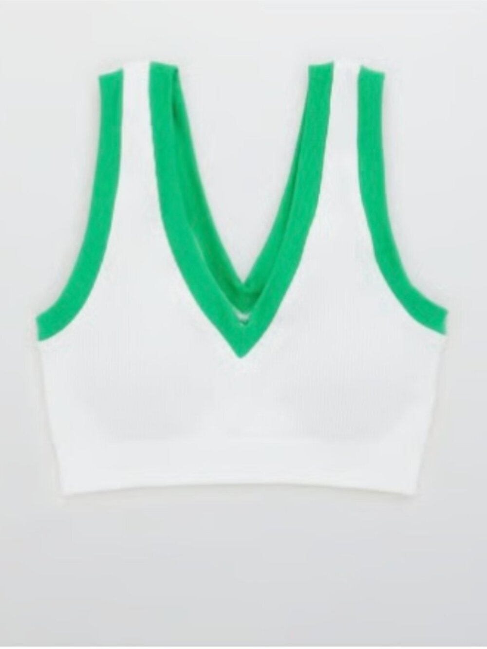 OFFLINE By Aerie Main Squeeze Seamless Plunge Sports Bra - Green Pop Small